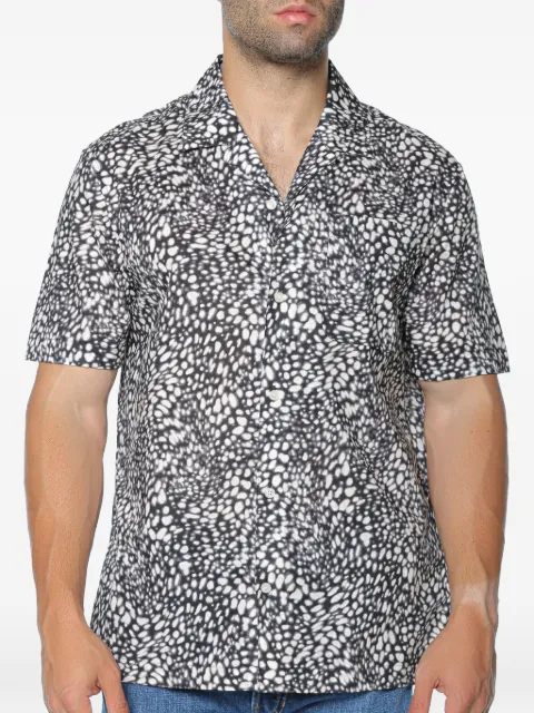 Michael Kors stingray-print camp-collar shirt Black CT6409LL6W