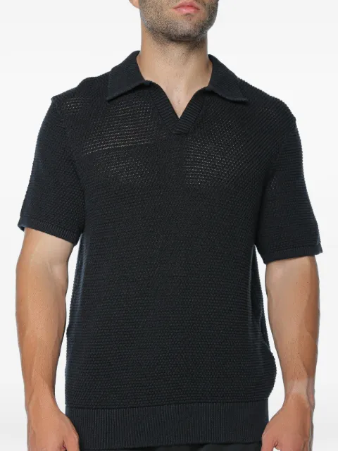 Michael Kors Johnny textured collar polo shirt Black CT660L5H8N
