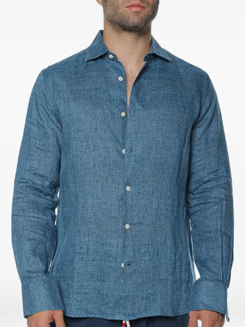 MC2 Saint Barth Pamplona flower-print linen shirt Blue PAMP001