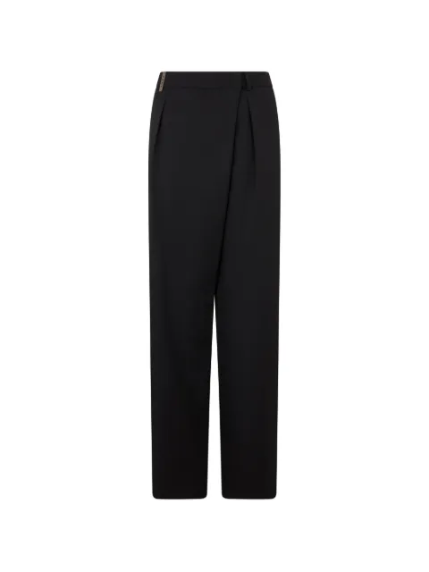 Peserico pleated wrap-style trousers Black A0466303472