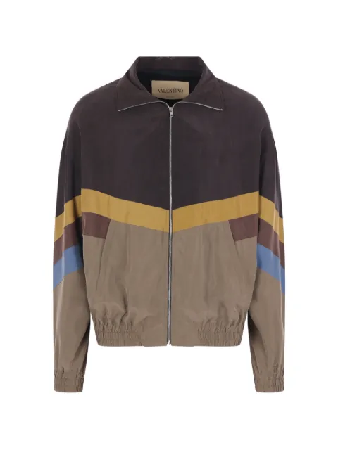 Valentino Garavani silk chevron bomber jacket Brown 9V3CIR95BHV