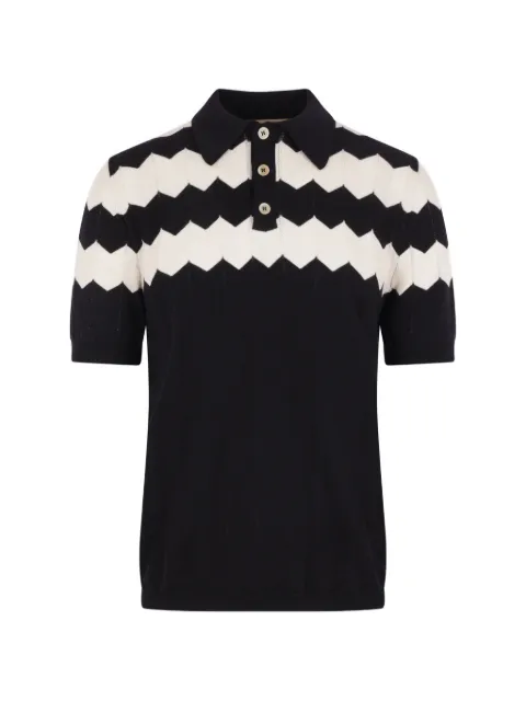 Valentino Garavani chevron-knit polo shirt Black VKP05BBLT