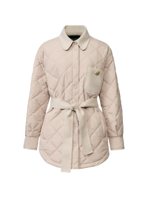 Fabiana Filippi quilted belted coat Neutrals CTD216F188M3160000