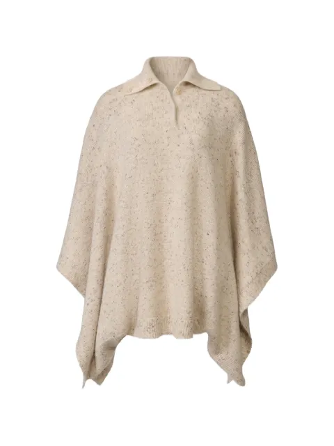 Fabiana Filippi flecked-knit button-collar cape Neutrals SAD216A895M2580000