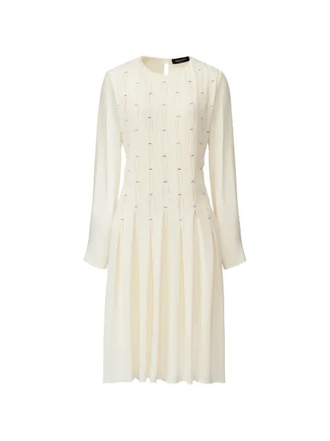 Fabiana Filippi bead-embellished pleated midi dress Neutrals ABD216F150M2960000