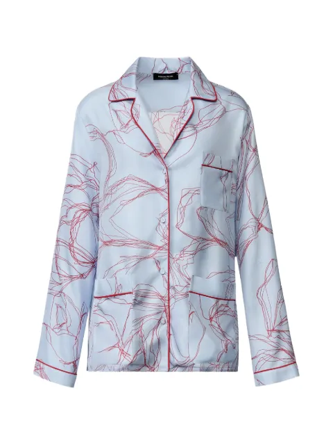 Fabiana Filippi floral-print piping-detail shirt Blue CAD216F271M3030000