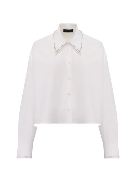 Fabiana Filippi monili-embellished cropped shirt White CAD216F313M2680000