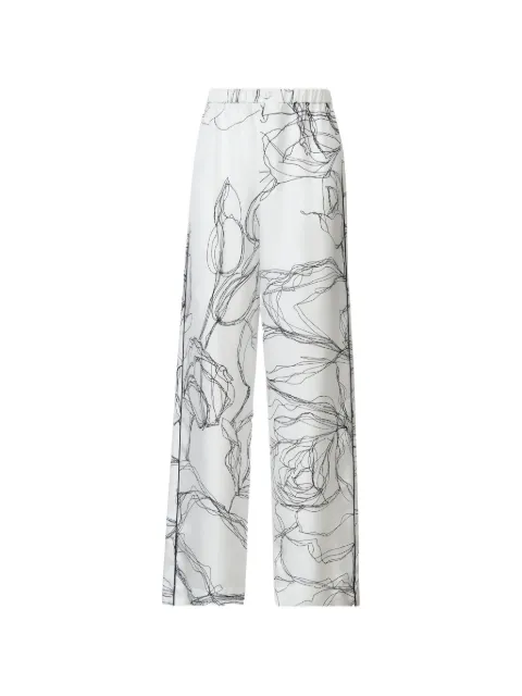 Fabiana Filippi floral-print silk trousers White PAD216F315M3030000