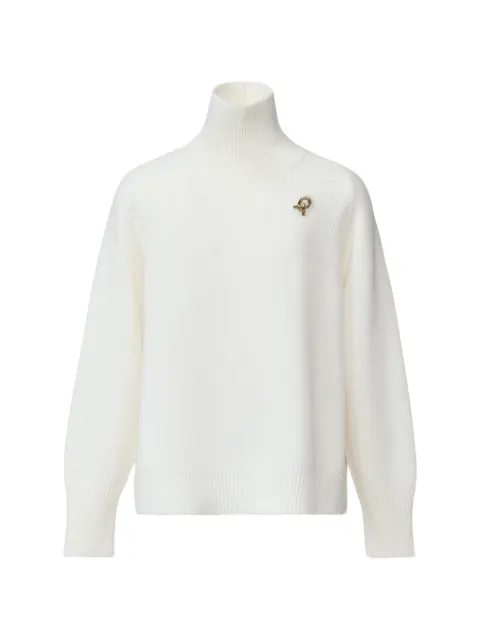 Fabiana Filippi logo-plaque roll-neck sweater White MAD216F065