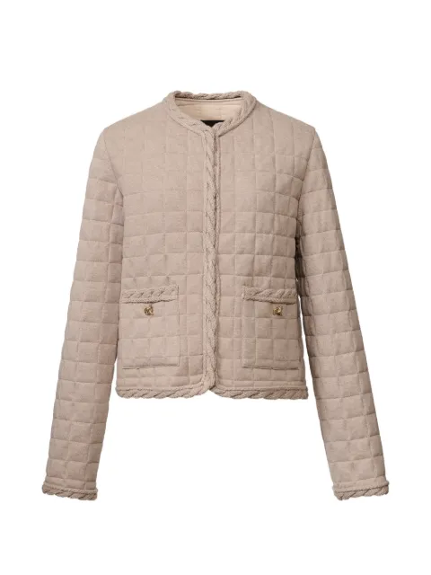 Fabiana Filippi quilted braided-trim coat Neutrals CTD216F368M3250000