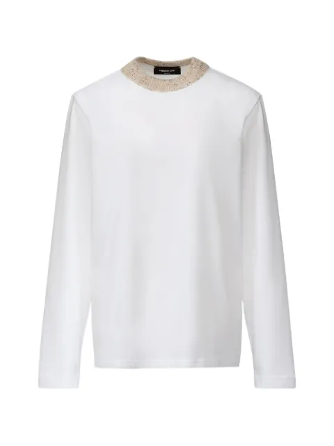 Fabiana Filippi contrast-trim long-sleeve T-shirt White JED216F112M331