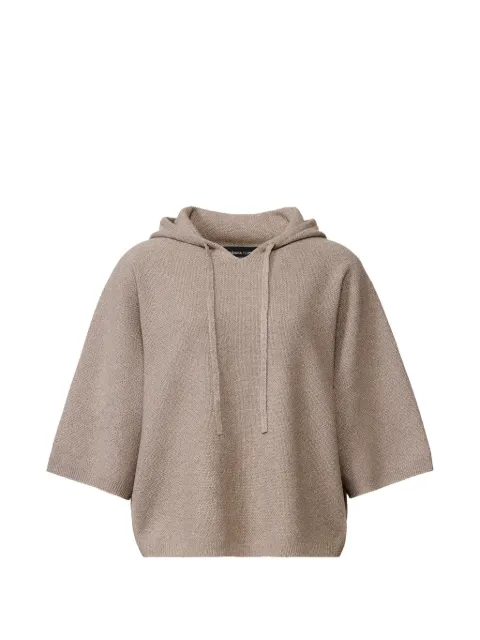 Fabiana Filippi drawstring-fastening elbow-sleeve hoodie Brown MAD216F402M3330000