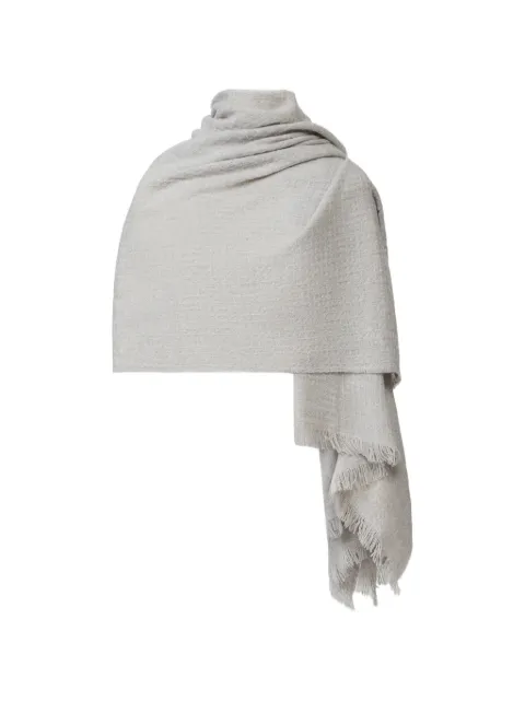 Fabiana Filippi waffle-knit frayed scarf Grey SAD216A874M5260000