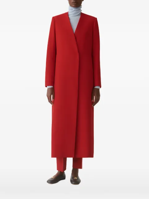 Fabiana Filippi collarless rear-slit coat Red CTD216F207M2890000