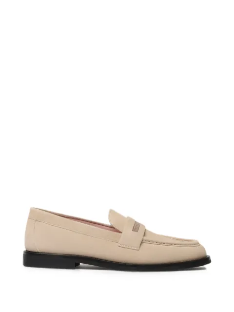 Fabiana Filippi bead-embellished suede loafers Neutrals ASD216A841M5080000