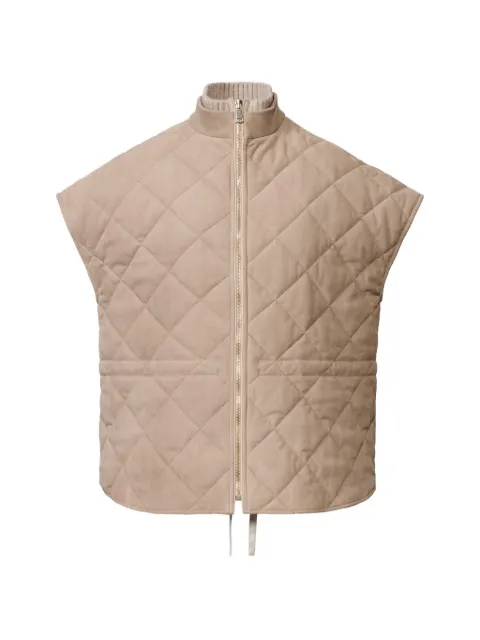 Fabiana Filippi quilted high-neck gilet Neutrals PLD216F224M3520000