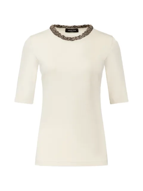 Fabiana Filippi sequin-embellished short-sleeve T-shirt Neutrals JED216F111M3370000