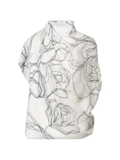 Fabiana Filippi floral-print draped top White TPD216F258M3070000