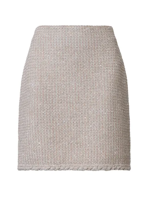 Fabiana Filippi sequin-embellished tweed mini skirt Neutrals GND216F325M2570000
