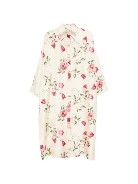 Antonio Marras floral-print shirt midi dress Neutrals MABM439CR7VE