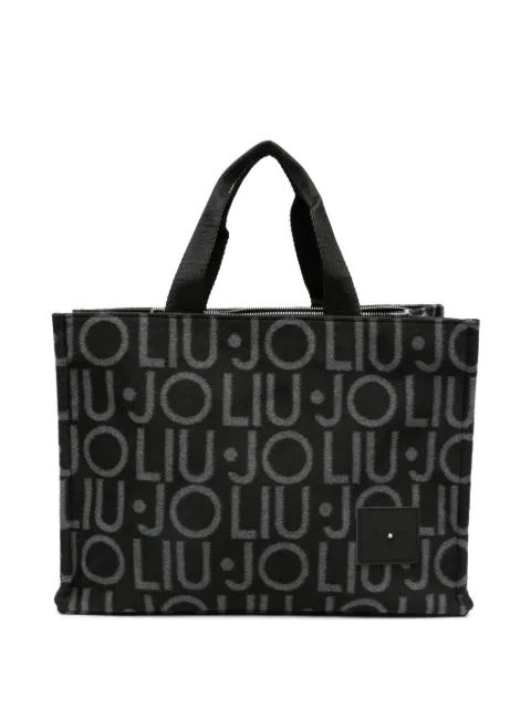 LIU JO logo-jacquard top-handle tote bag Black 2F6037T2742