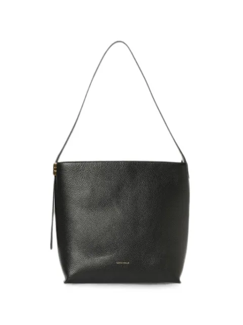 Coccinelle C-Me Lock grained leather shoulder bag Black E1U4K130201