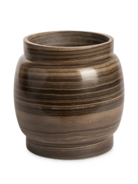 Editions Milano medium Stone polished marble vase Brown ST2036