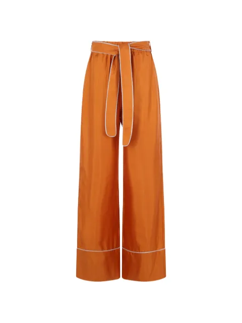 Raquel Diniz piping-detail belted palazzo pants Orange 9003016NUS002000000813