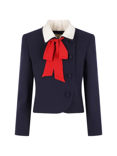 Valentino Garavani bow-detail wool jacket Blue BCE5W3A9D