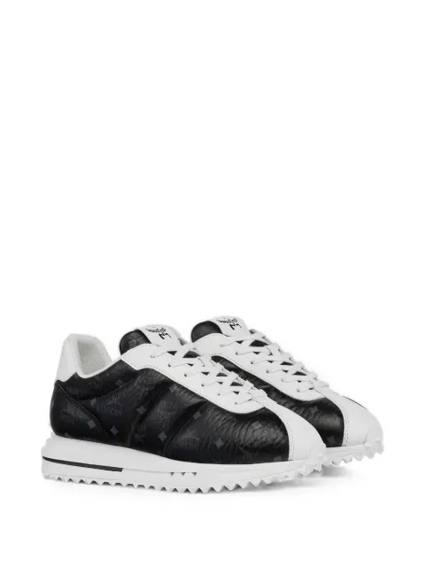 MCM Visetos-print panelled sneakers Black MEXGSAS01BK041