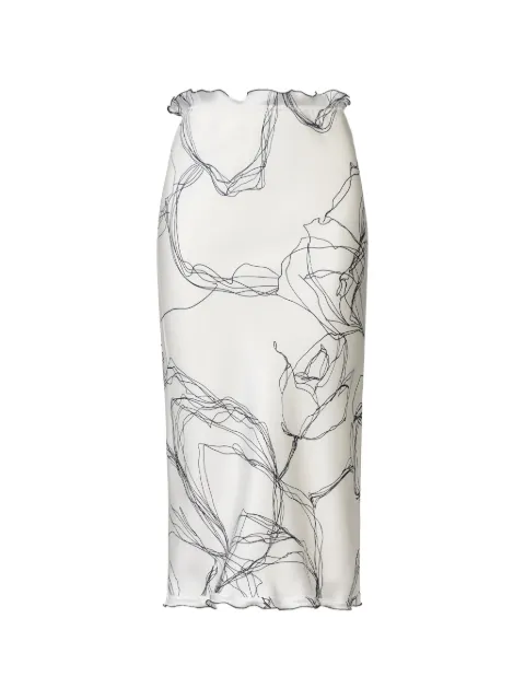 Fabiana Filippi floral-print ruffled skirt White GND216F354M3070000