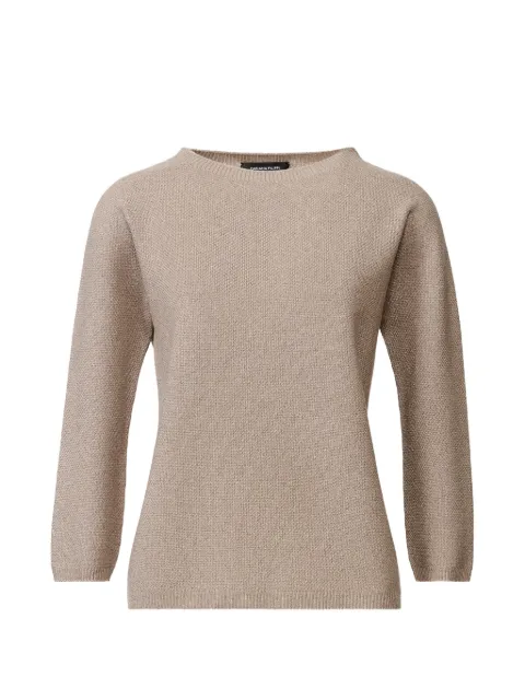 Fabiana Filippi ribbed-trim boat-neck sweater Brown MAD216F398M333