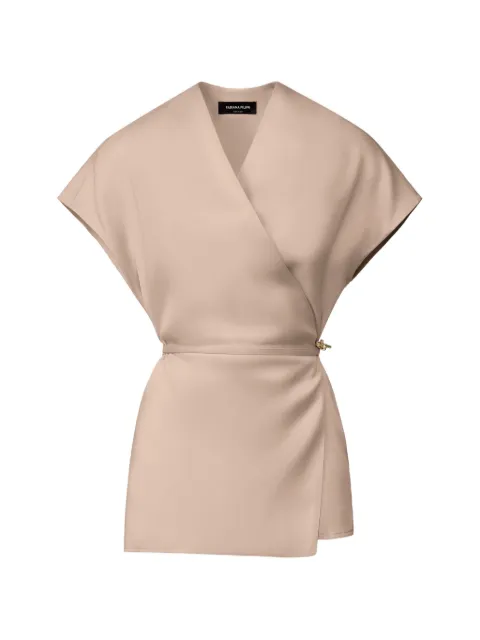 Fabiana Filippi wrap-style belted top Neutrals TPD216F240D9880000