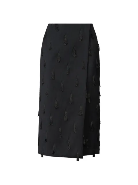 Fabiana Filippi tassel-embellished wrap midi skirt Black GND216F335M3650000