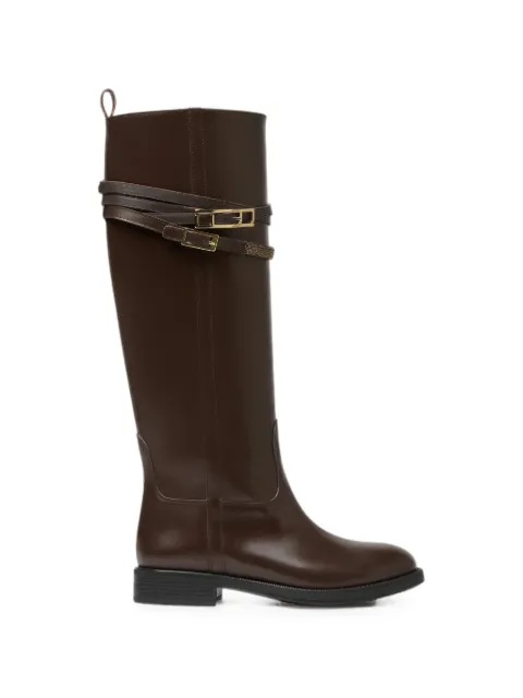 Fabiana Filippi buckle-strap leather knee-high boots Brown ASD216A821M5130000