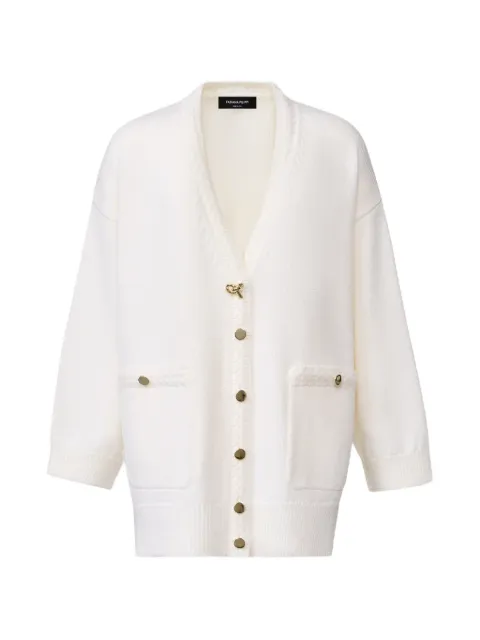 Fabiana Filippi braid-trimmed V-neck cardigan White MAD216F063D4620000