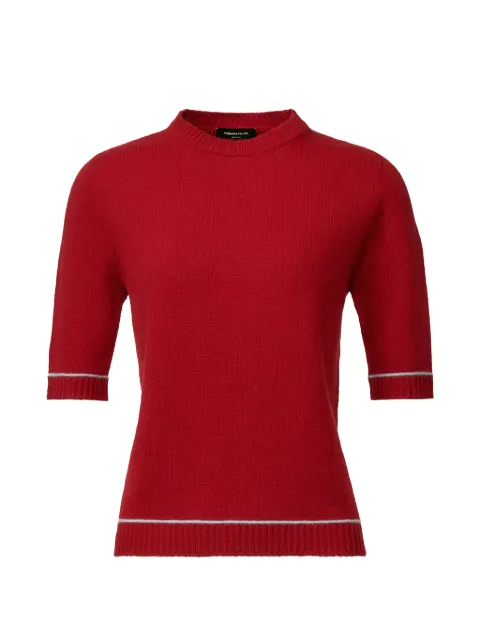 Fabiana Filippi contrast-trim short-sleeve sweater Red MAD216F038M2700000