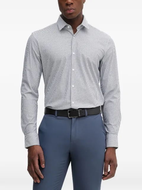 BOSS micro-pattern slim-fit shirt White 50556692