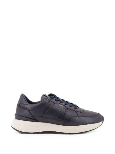 BOSS logo-engraved leather sneakers Blue 50529502