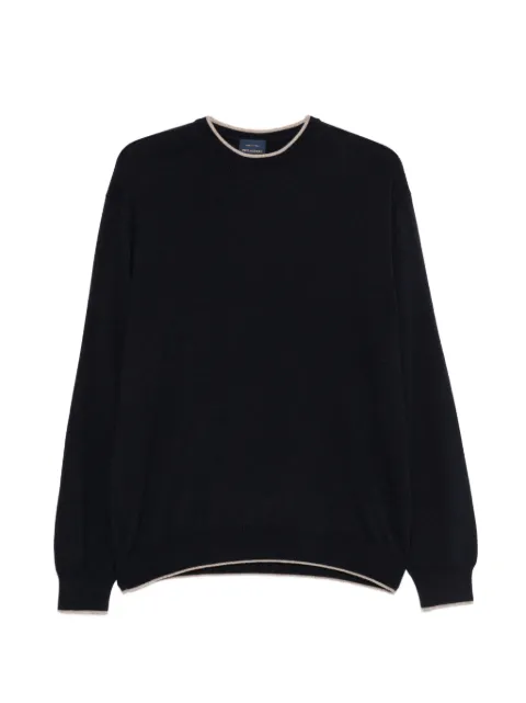 Paul & Shark contrast-trim cashmere sweater Blue 99311039