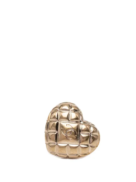 CHANEL Pre-Owned 2021 CC Gold Plated Quilted Heart Brooch costume brooch Gold WA28CENSBD5A7IM5