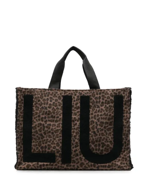 LIU JO large animal-print tote bag Brown 2F6037T6089