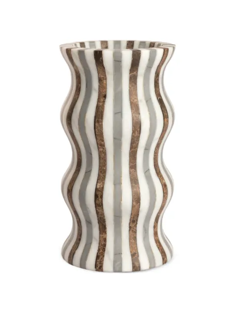 Editions Milano Versilia Tris wavy striped vase Neutrals BL2072
