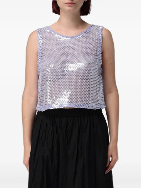 Emporio Armani sequin-embellished mesh top Purple EW005198AF28082