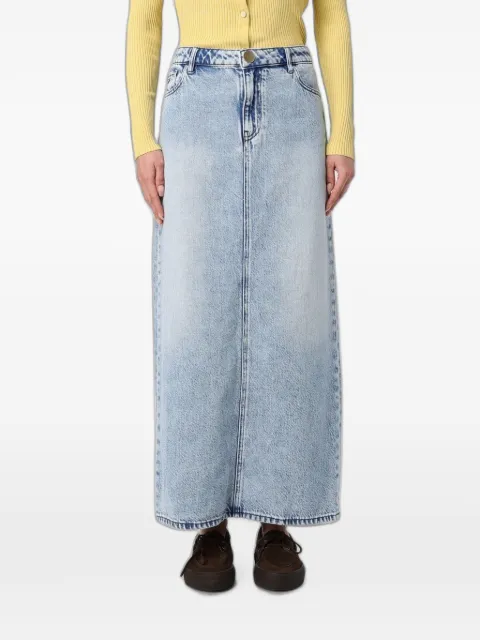 Armani Exchange faded-effect long-length skirt Blue XW002264AF21338MB001