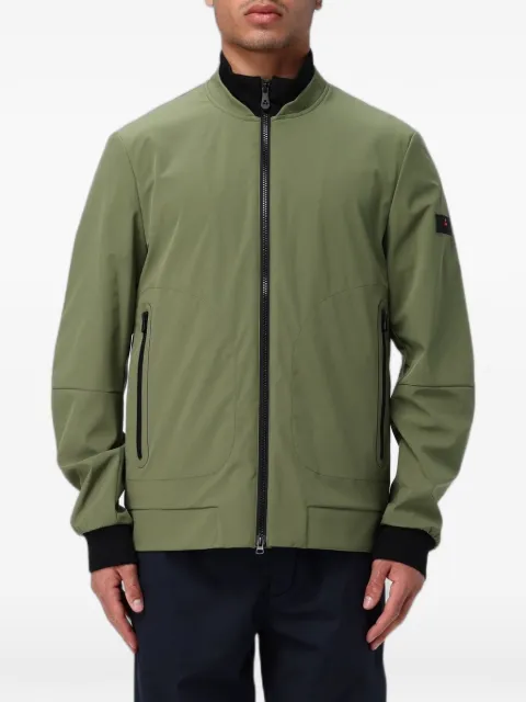 Peuterey logo-patch zip-up bomber jacket Green PEU578101192020471