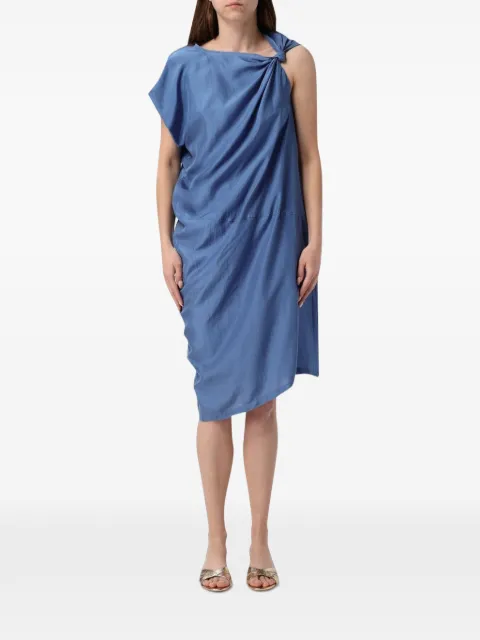 Tela asymmetric linen midi dress Blue 020193010436