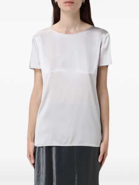 Max Mara short-sleeve satin T-shirt Grey 2616111037600