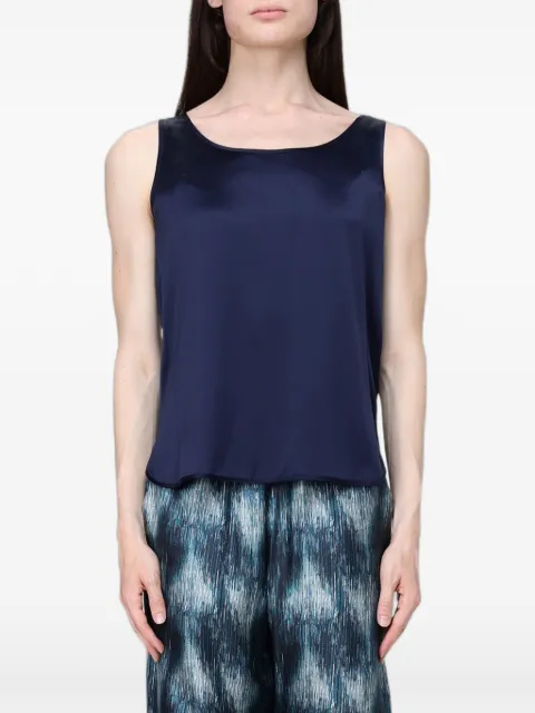 Max Mara satin sleeveless top Blue 2616161017600