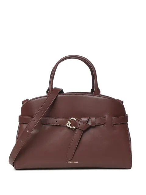 Coccinelle medium buckle-detail leather tote bag Brown E1TLA180401